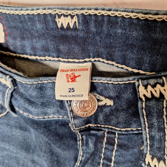 True Religion Genuine Indigo Halle Sup Mid Rise Super Skinny Jeans New Sz 25 - Picture 8 of 12